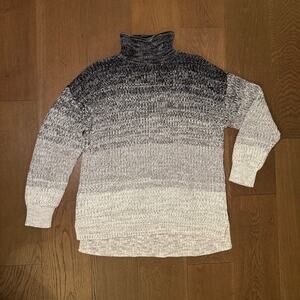 NWT Haven Well Within Black Gray Ombre Space Dye Mock Neck Sweater Women's XL